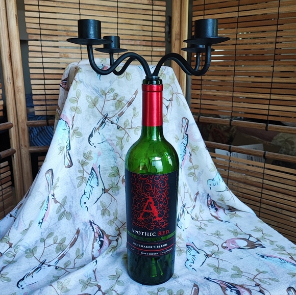 Blue Glass Beaded Wine Bottle Cover Decor Winery Bohemian Entertaining NEW - Picture 5 of 5